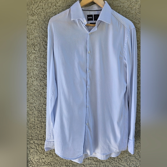 Boss Hugo Boss Slim Fit Performance Light Blue Dress Shirt - Picture 2 of 13